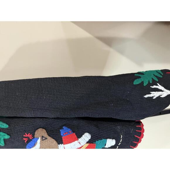 Winter Christmas Holiday Large Black Knit Sweater with Bear and Winter Motif - Picture 7 of 9